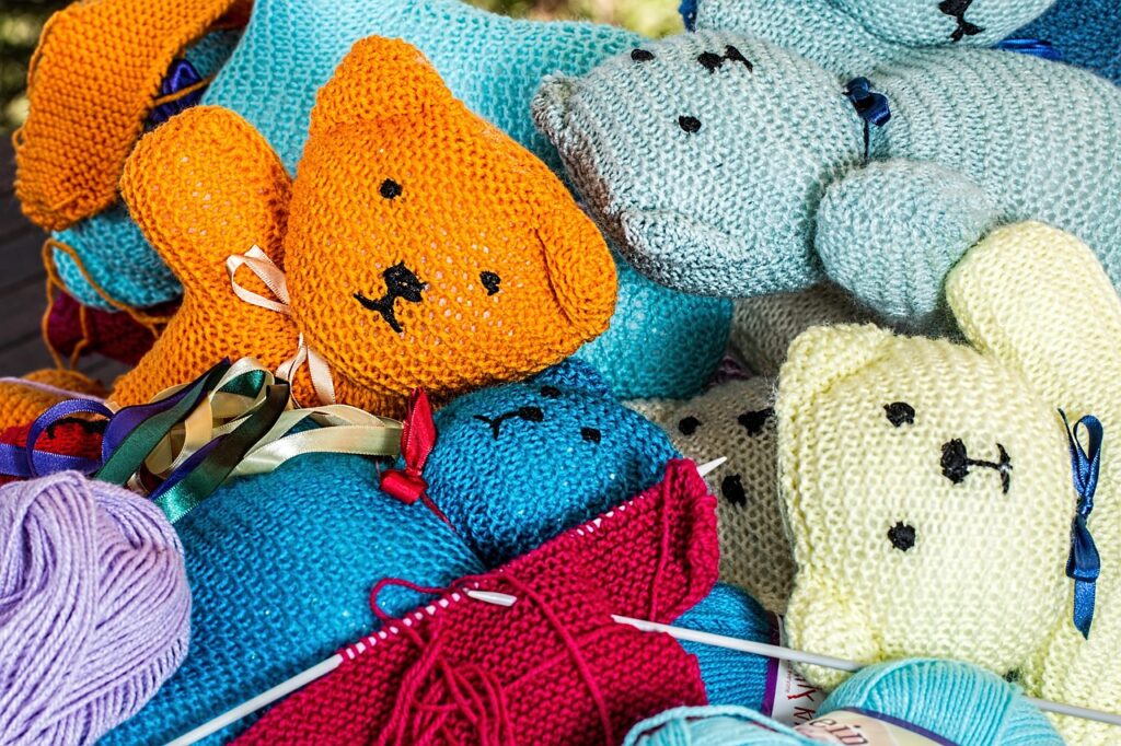 knitting, handwork, hobby, handmade, wool, color, knit, yarn, textile, leisure, creative, handcraft, pastime, occupational therapy, teddy bear, creativity, craft, colorful, handicraft, childhood, toy, plaything, soft toy, cuddly, stuffed toy, homemade, teddybear, knitting, knitting, knitting, knitting, knitting, hobby, handmade, handmade, wool, wool, yarn, teddy bear, teddy bear, craft, craft, craft, toy, toy